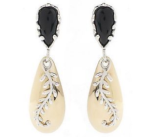 Carolyn Pollack Arbor Vine Sterling/Brass Gemstone Earrings — 