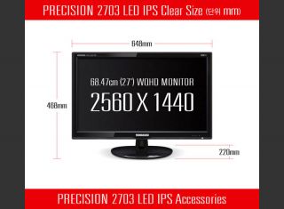  LED 27 2560X1440WQHD LG IPS Tempered Glass DVI Dual Monitor