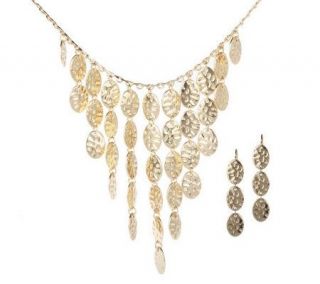 Susan Graver Oval Drop Necklace and Earring Set —
