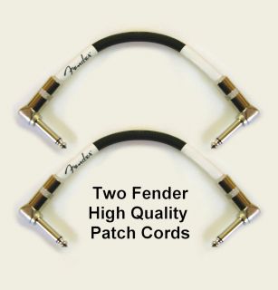 Two Fender High Quality Patch Cords 90 Degree Ends Shielded Instrument