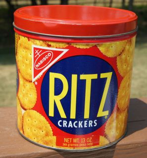Vintage 1977 Round Ritz Crackers Tin
