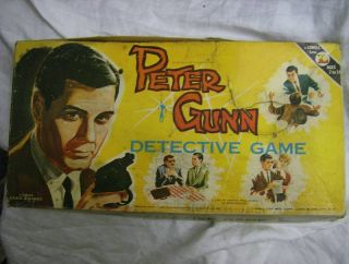 1960 Peter Gunn Detective Board Game Craig Stevens