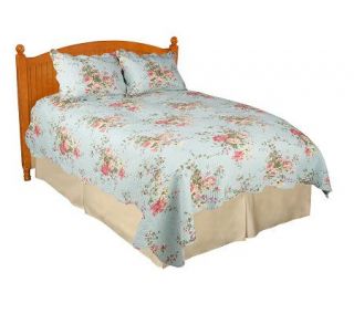 100Cotton Twin Floral and Striped ReversibleQuilt by Valerie
