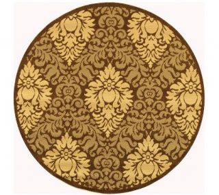 Courtyard Patio Damask Rug with Sisal Weave 67 Round —