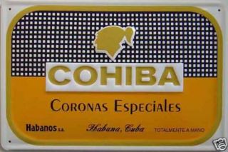 COHIBA Coronas Cigars Embossed Steel Sign