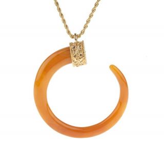 Kenneth Jay Lanes Curved Horn Pendant w/36 Chain —