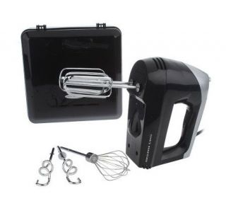 CooksEssentials 5 Speed Hand Mixer with Storage Case & Attachments