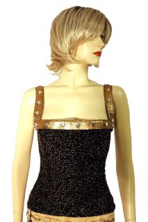 Beaded w Leather Dolce Gabbana Beaded Dress Y Corset