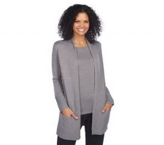 Motto UltraMerino Cardigan Set with Rib Detail & Front Pockets