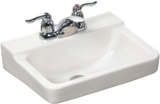 Crane 1377V 12x15 4 CNT Wall Mount Bathroom Sink Wht
