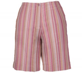 Denim & Co. Stretch Seersucker Striped Walking Shorts —