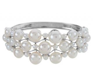 Honora Cultured FreshwaterPearl Small Fancy Sterling Bangle — 