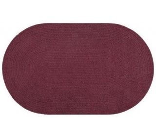 Solid Chenille Oval Braided 5x8 Rug   H350568