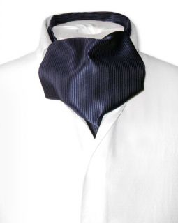 Antonio Ricci ASCOT Solid NAVY BLUE Color Cravat Mens Neck Tie