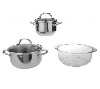 CooksEssentials S/S Advanced 2 qt. & 3 qt. Saucepot Set w/Steamer 
