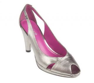 Gretta Peep Toe 3 1/2 Pumps with Side Cutouts —