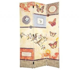 HomeReflections Double Sided 71 Canvas Floor Screen w/ Three Panels 