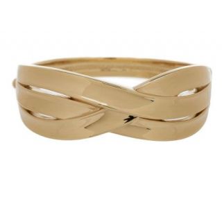 Small Polished Overlapping Design Bangle Bracelet 14K Gold —