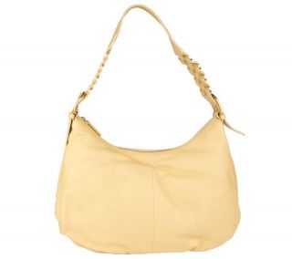 Sondra Roberts Large Leather Hobo Bag with Ring Detail —