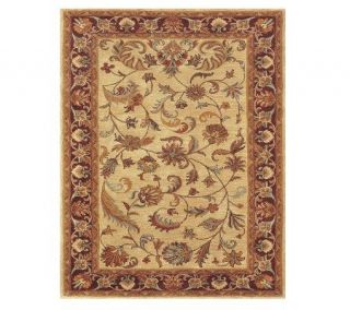Allover Persian Floral Wool Rug 8 x 11  Ivory/Red —
