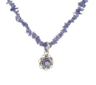 Artisan Crafted Sterling Tanzanite Chip Necklace with Pendant