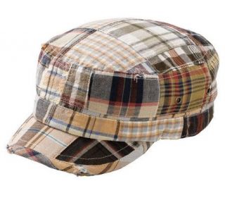 San Diego Hat Co. Mens Patchwork Plaid Cadet Hat —
