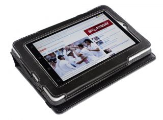 Creative ZiiO 7 Tablet Black Leather Cover Stand Case