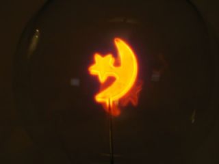 Figural Halloween Crescent Moon Aerolux Style Neon Filament Glow Lamp