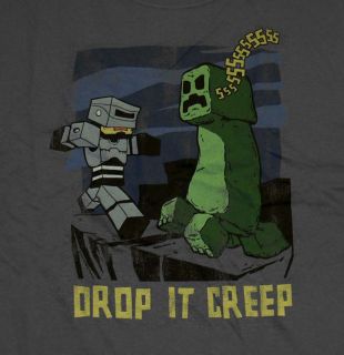 Minecraft Drop It Creep Creeper Funny Video Game T Shirt Tee