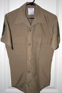 Vietnam Era U s M C Creighton Shirt w Gunnery Sgt Rank