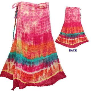 Boho Hippy Gypsy Cotton Tie Dye Wrap Skirt NP690