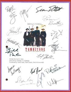 Tombstone Movie Script Signed by 16x rpt Kurt Russel Terry OQuinn Sam