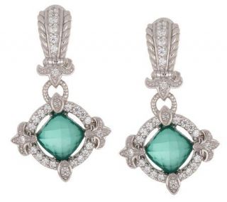 Judith Ripka Sterling Mint Quartz Doublet & Diamonique Earrings