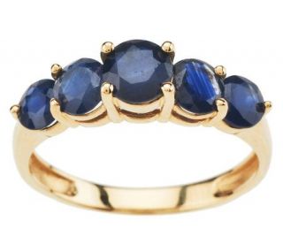 80 ct tw Kanchanaburi Sapphire 5 stone Band Ring, 14K —