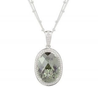 10ctQuartzwith 1/5cttwChampagn AffinityDiamond ReversibleSterl Pendant 