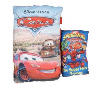 Set of 2 Cars and Spider Man Storybook Pillows —