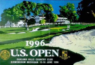 1996 US Open Oakland Hills Country Club Navy Blue Golf Polo Shirt Men