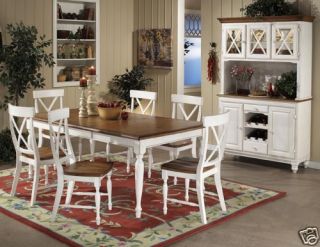 Country White Dining Room Kitchen Table Furniture Set