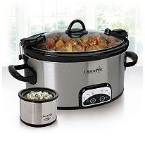  Slow Cooker 6 Quart Crock Pot with Lil Dipper Stainless Steel