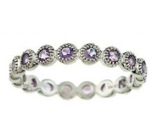 Erica Courtney Gemstone Eternity Leah Ring, Sterling or 14K Clad