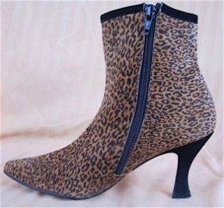 Leopard Boots Size 6 Suede Coup DEtat Leather Ankle 6M 3 Heels Spain
