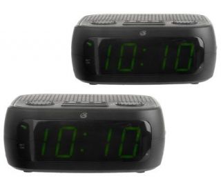 Set of 2 GPX Alarm Clock AM/FM Radio with Digital Large Display