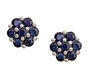 Sterling 1.05 cttw Sapphire Flower Stud Earrings —