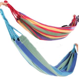 76 x 30 Leisure Canvas Hammock Stripes for Camping Travel Two Colors