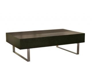 Noemi Black Modern Coffee Table with Storage Compartments   H349583