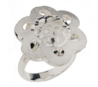 As Is Arte DArgento Sterling Diamond Cut Satin Ring —
