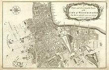 map of city of westminster 1755 by benjamin cole