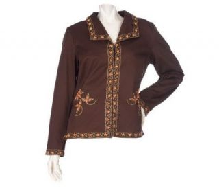 Victor Costa Occasion Embroidered and Beaded Jacket —