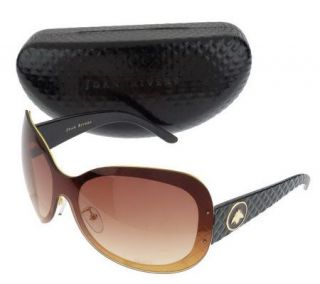 Joan Rivers Metallic and Quilted Color Shield Style Sunglasses