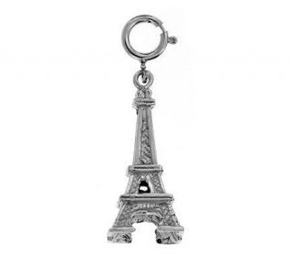 14K White Gold Eiffel Tower Charm —